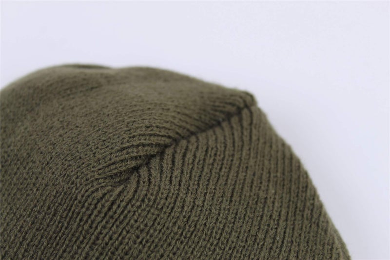 Connectyle Men's Earflap Beanie Hat Fleece Warm Winter Hats Solid Color Knit Daily Beanies Army Green - Image 3